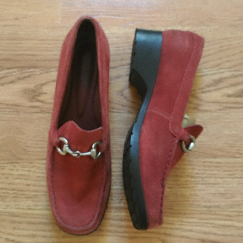 Red Leather Rockport Waterproof Shoes